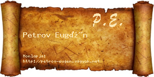 Petrov Eugén névjegykártya